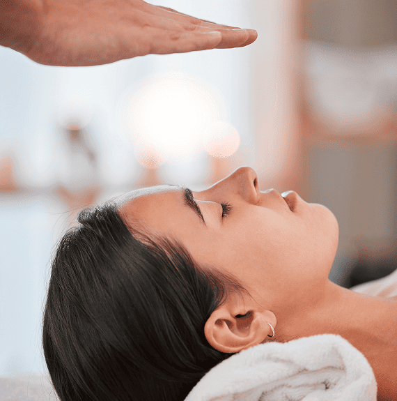 woman at Reiki session
