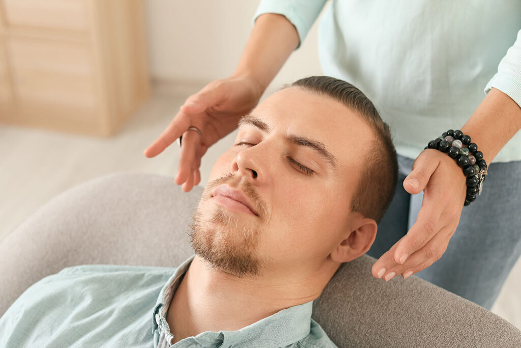 picture of man during reiki