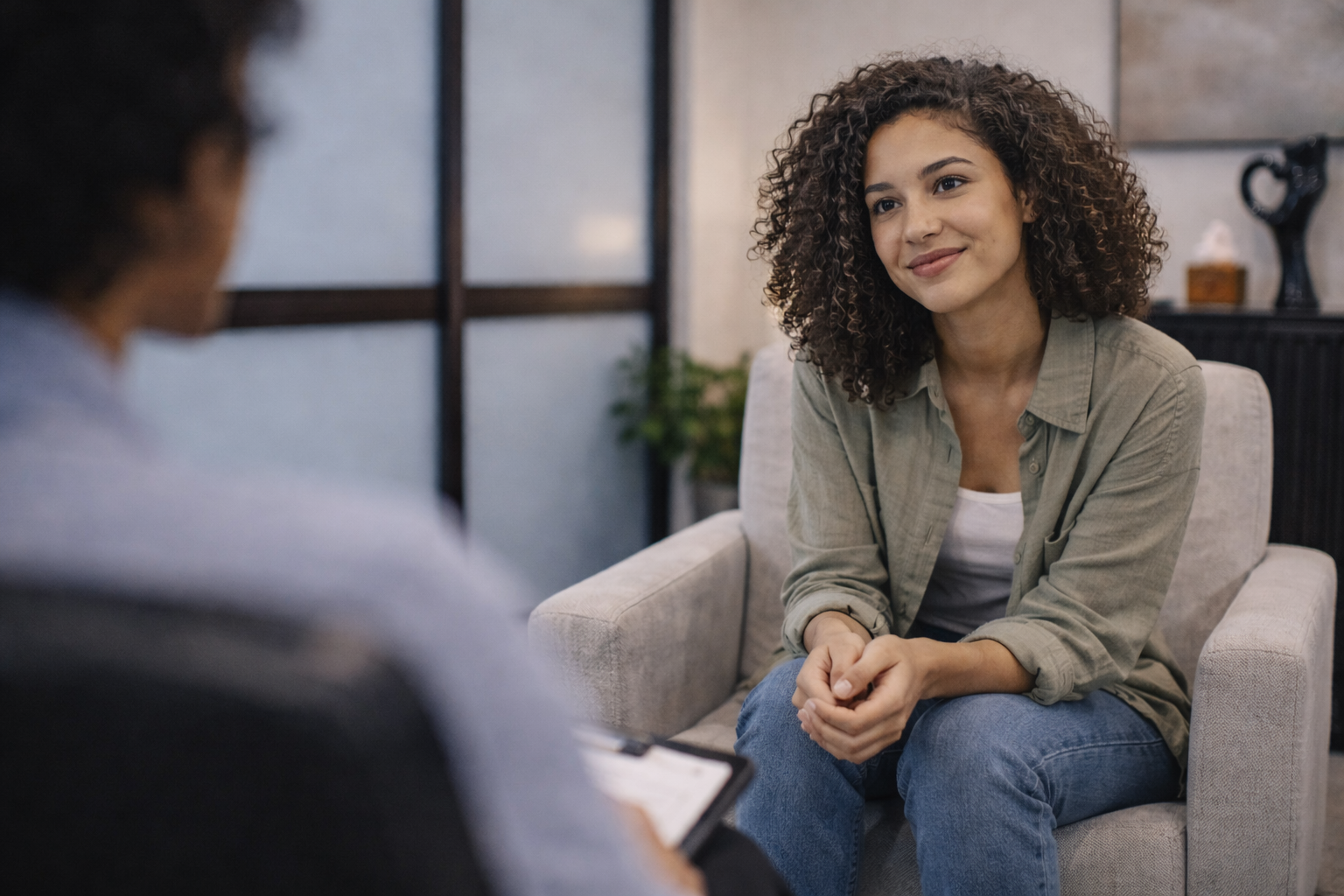 Client in an individual session with a Redefine therapist