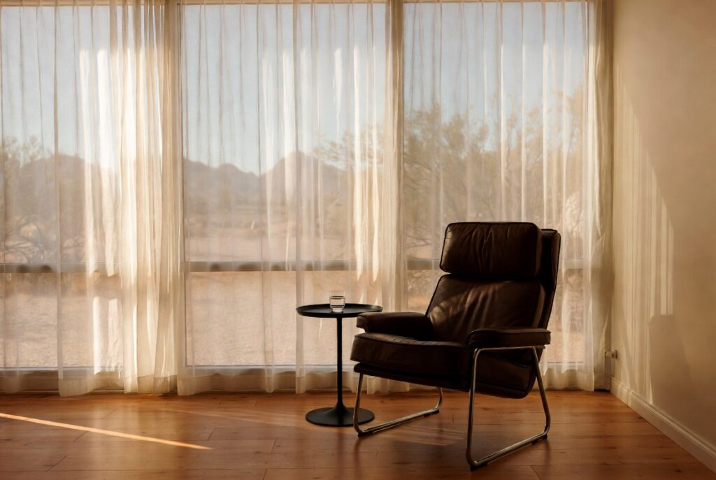 Empty therapy chair in a calm Scottsdale office representing the moment a professional recognizes weekly therapy isn't working and considers a higher level of outpatient care