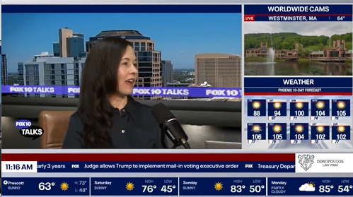 Julie Rake, PA-C on the FOX 10 Talks set