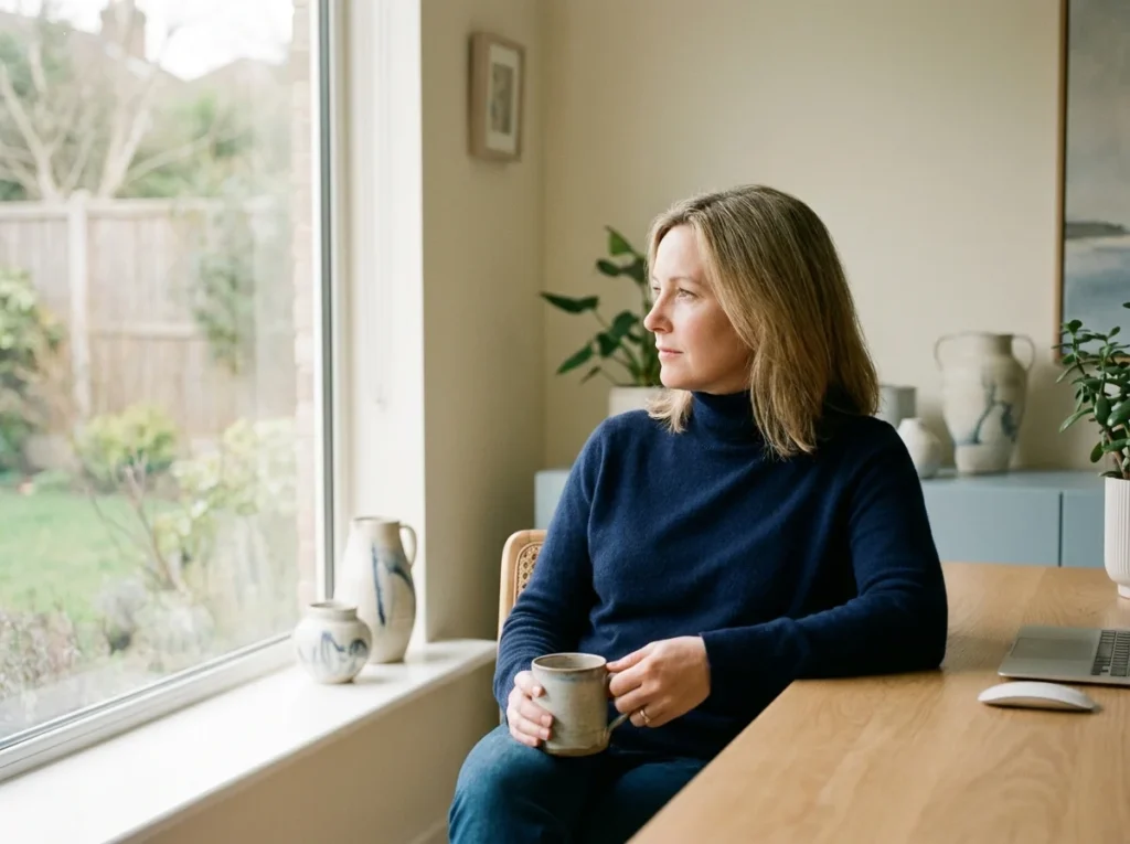 Person reflecting during a mental health assessment for bipolar II and depression