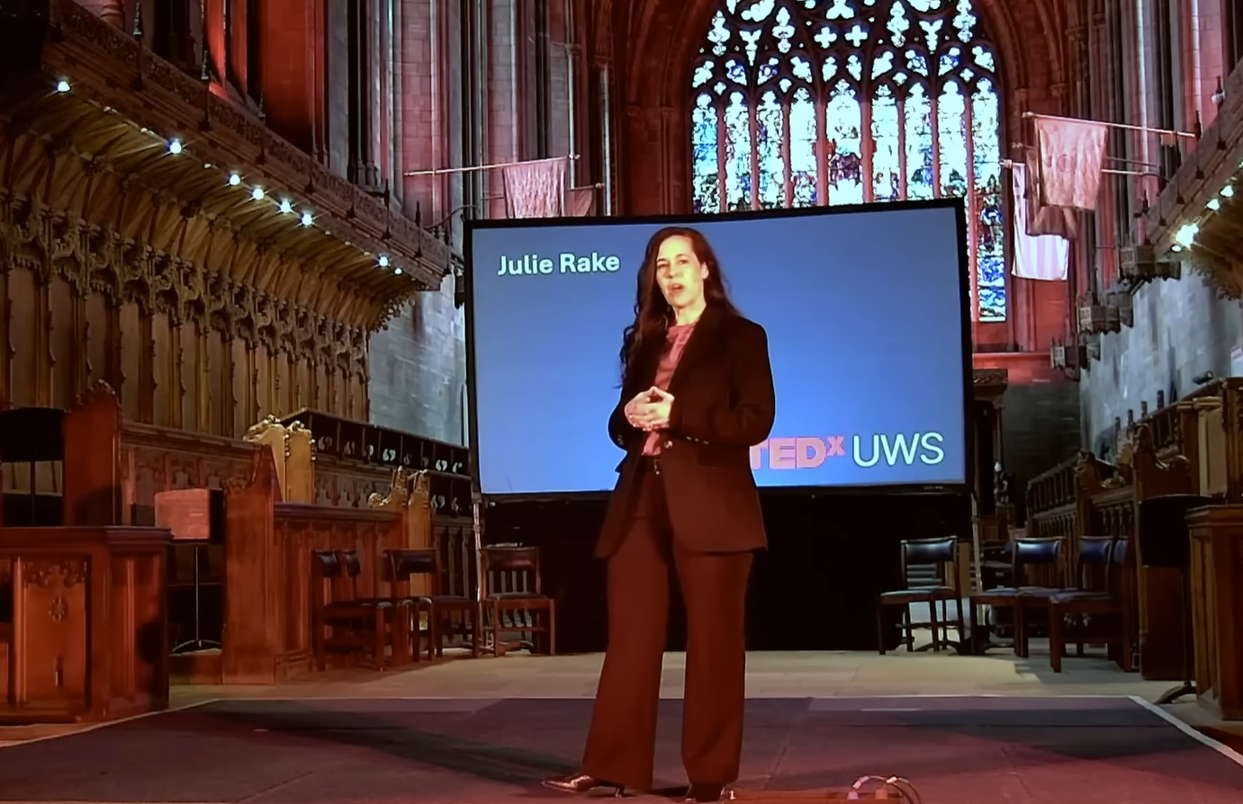 Julie Rake, PA-C on the TEDx stage