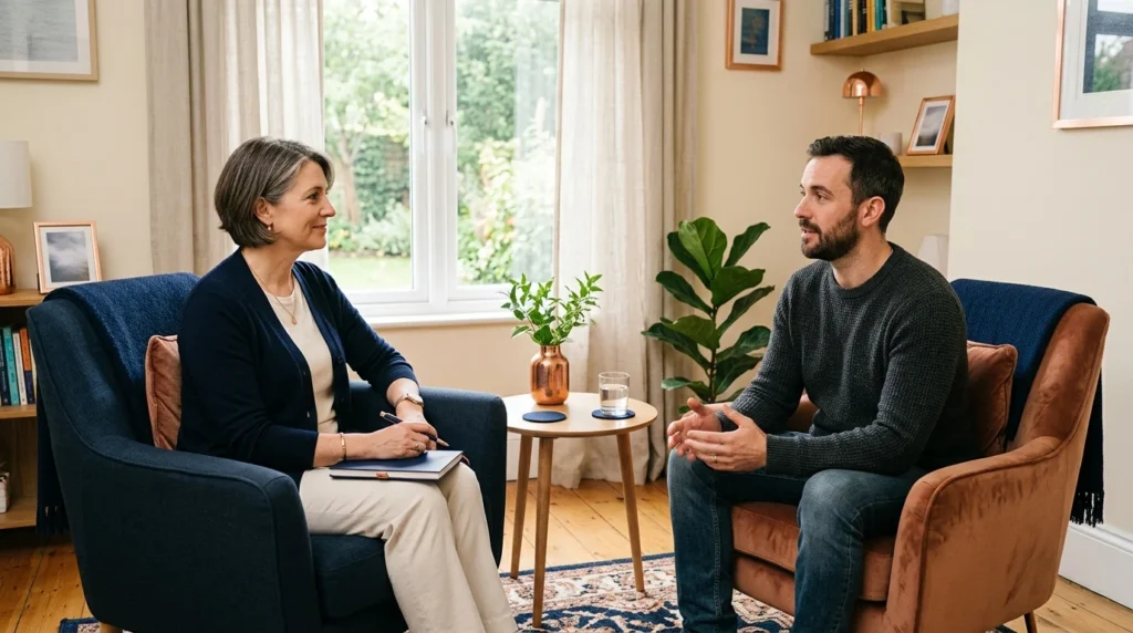 Therapist and client in an individual session during an intensive outpatient program in Scottsdale