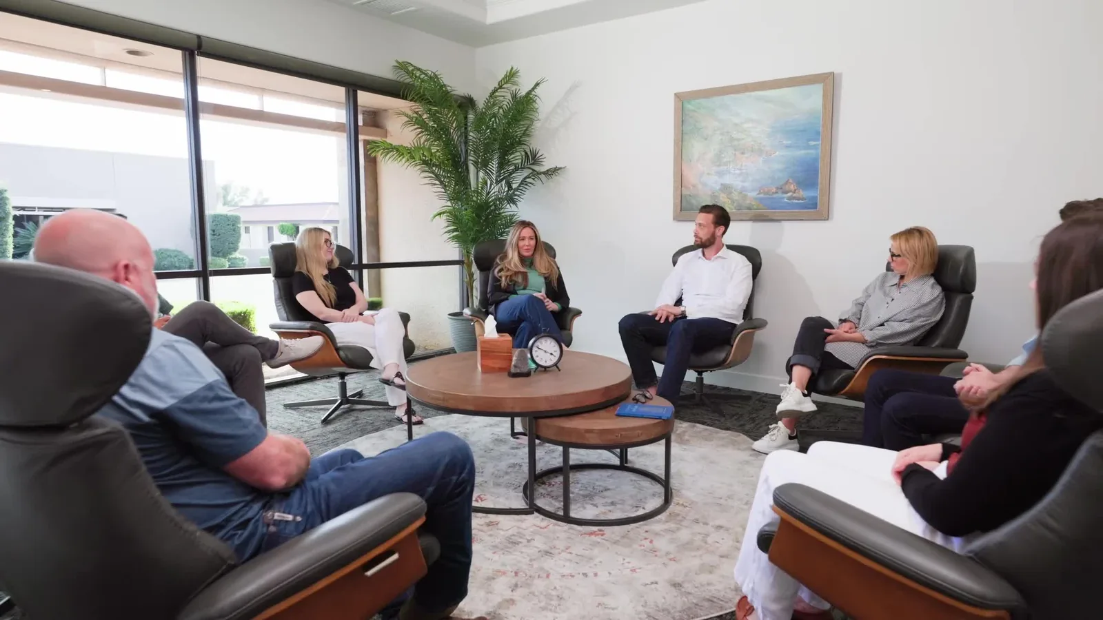 Group discussion during an Intensive Outpatient Program session at Redefine Wellness in Scottsdale