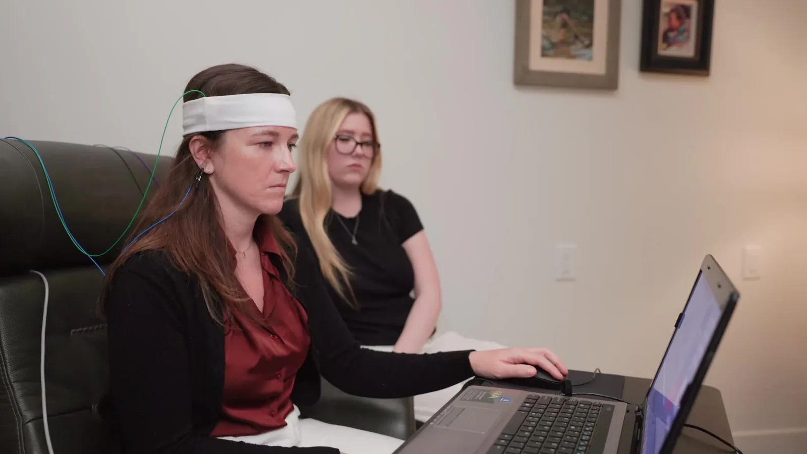 A neurofeedback session at Redefine seen from the operator's laptop screen