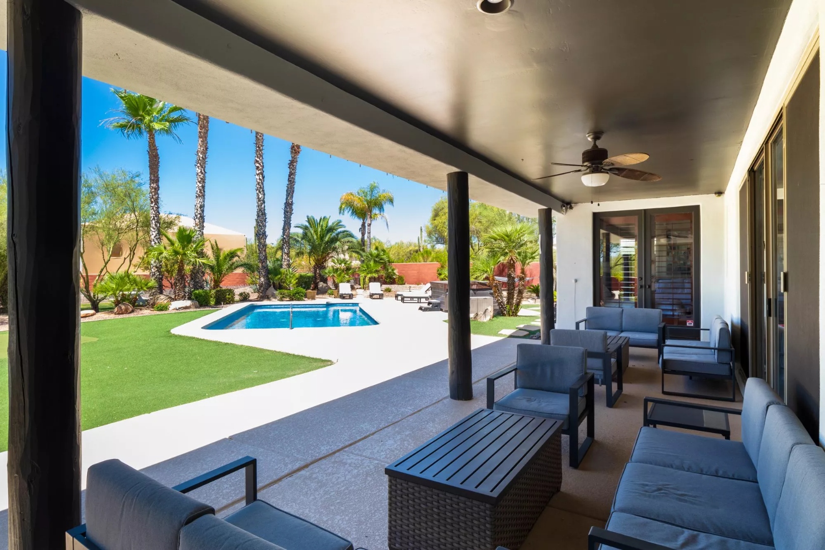 Tortuga residential location for men open concept living room kitchen scottsdale az